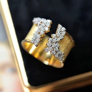 18K Gold Plated Elegant Ring Zircon Ring Wedding Jewelry Gift size 8